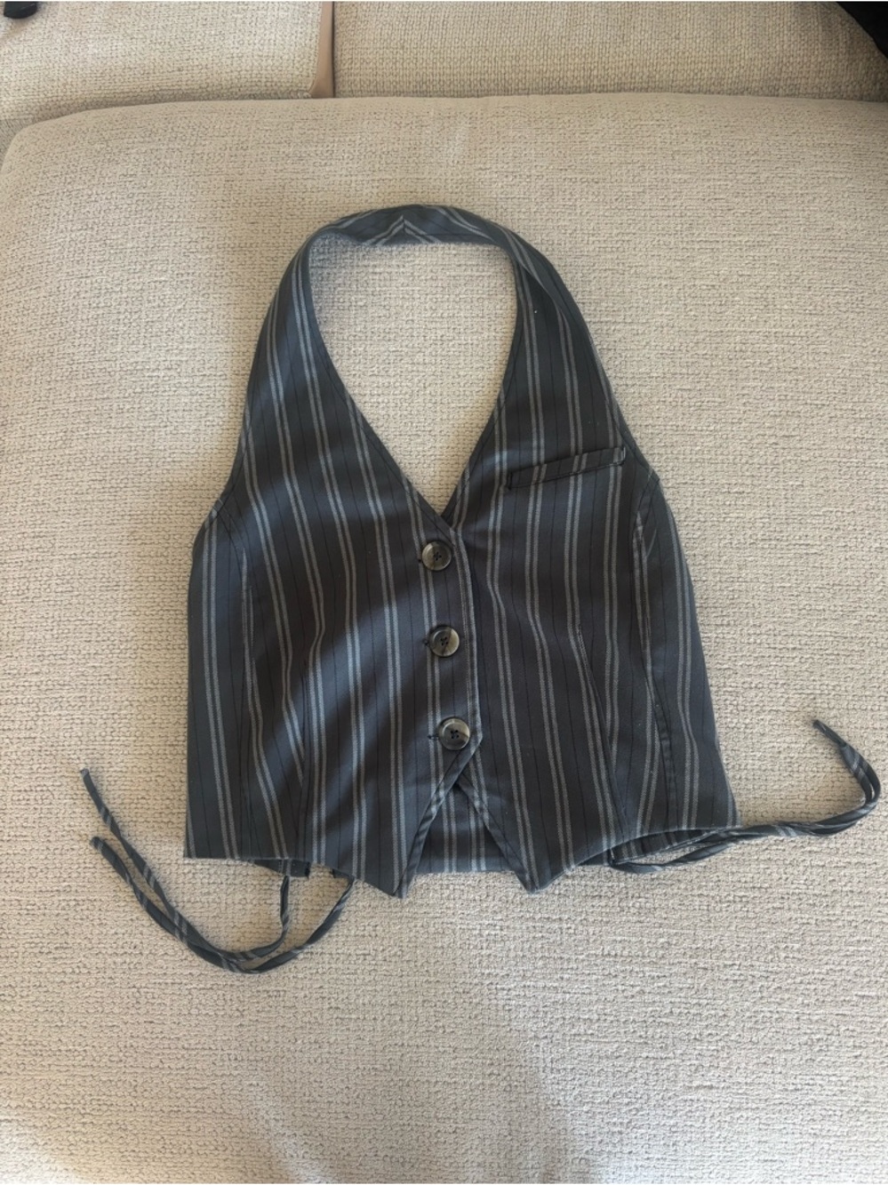 Free people stripped button down halter top!